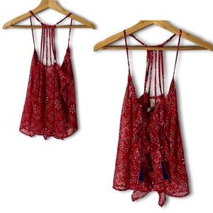 Tokyo Darling Tasseled Strappy-Back Boho Tank Top